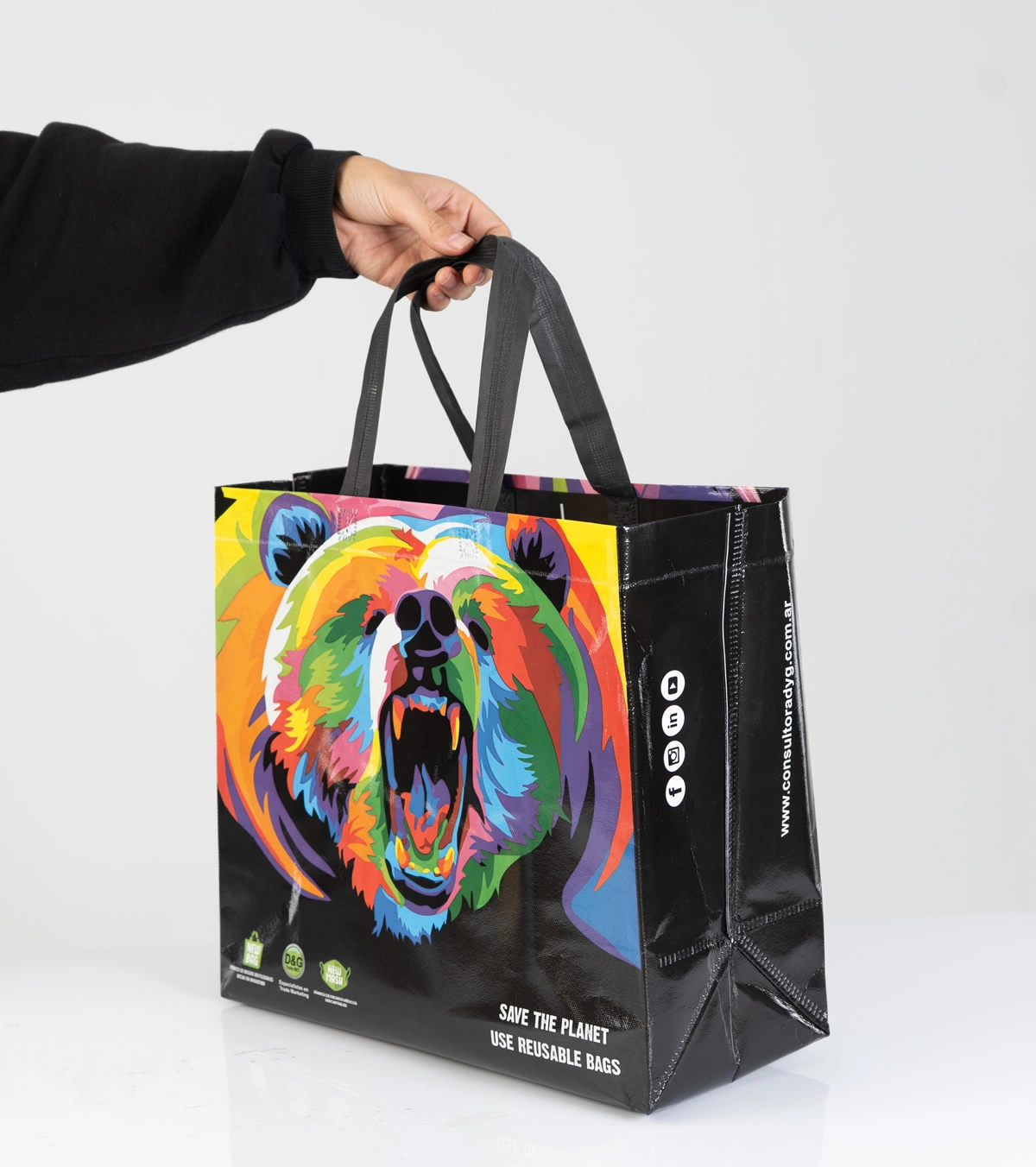 Bolsa con fuelles laterales e inferiores de friselina